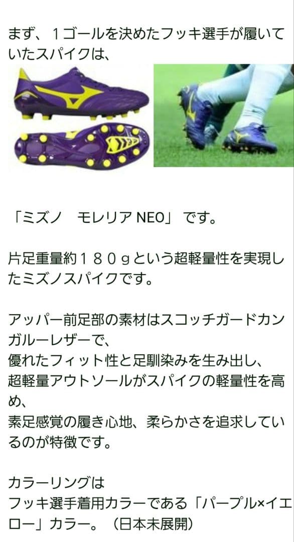 ミズノ モレリアネオ 日本未発売 ブラジル フッキモデル 26.5cm