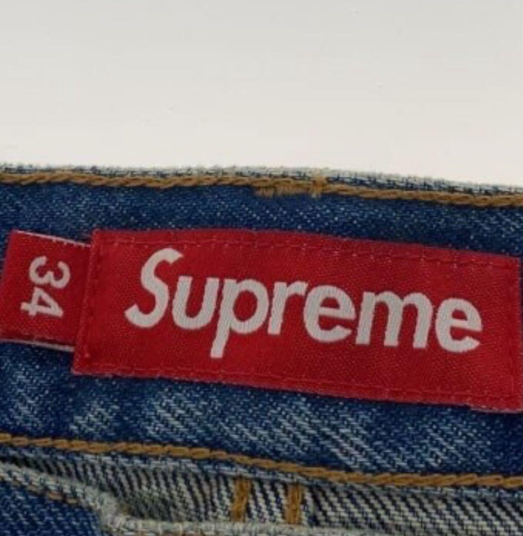 supreme baggy jean washed indigo デニムパンツ