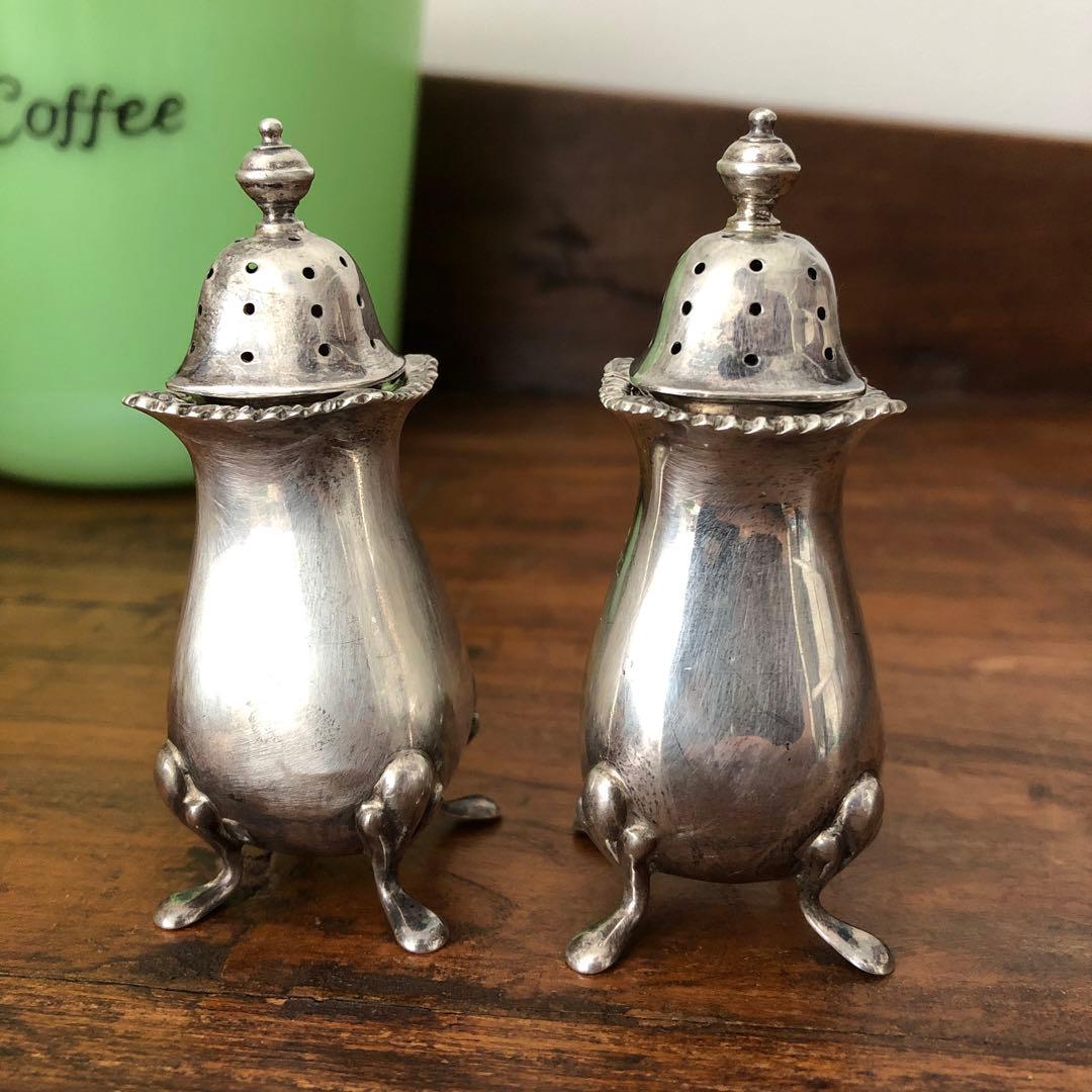 Vintage 英国　純銀製　ソルト＆ペッパー　スターリングシルバー　ビンテージ