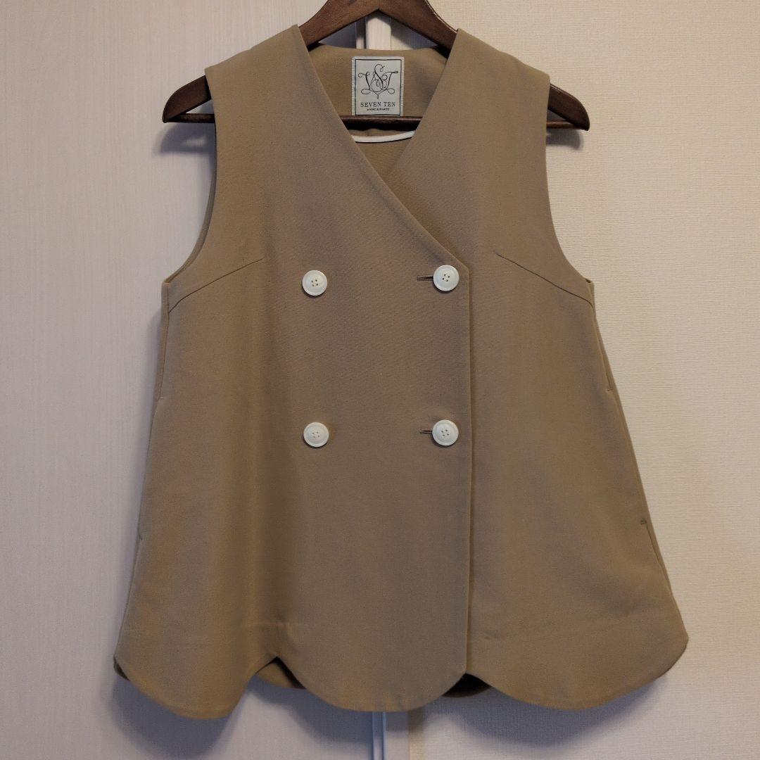 【オハニです】SEVENTEN セブンテン スカラップジレ ベージュ M