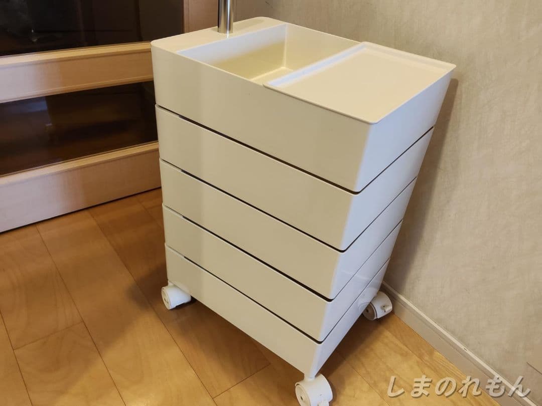 5 層回転収納カート ロック付きキャスター 取り外し可能トレイ付き