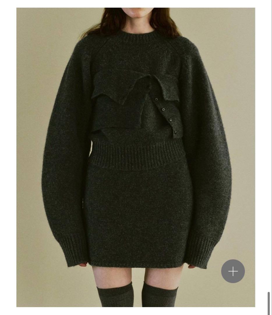 スカート todayful Layered Knit Skirt black