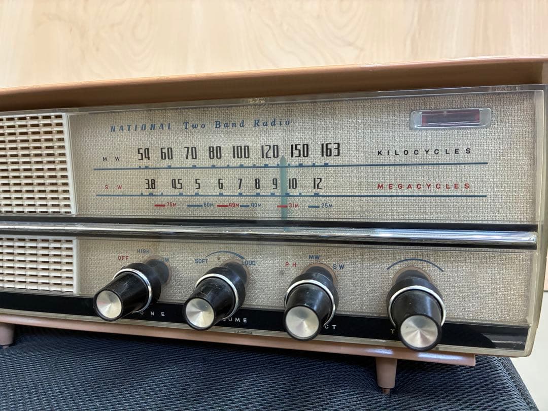 美品☆作動品☆ナショナル2バンド真空管ラジオ BX-300型 昭和35年頃の品