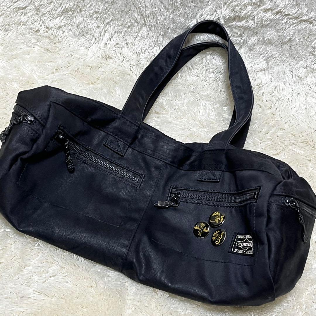 PORTER ポーター　ドラムバッグ　ミニボストン　アロハ　ブラック