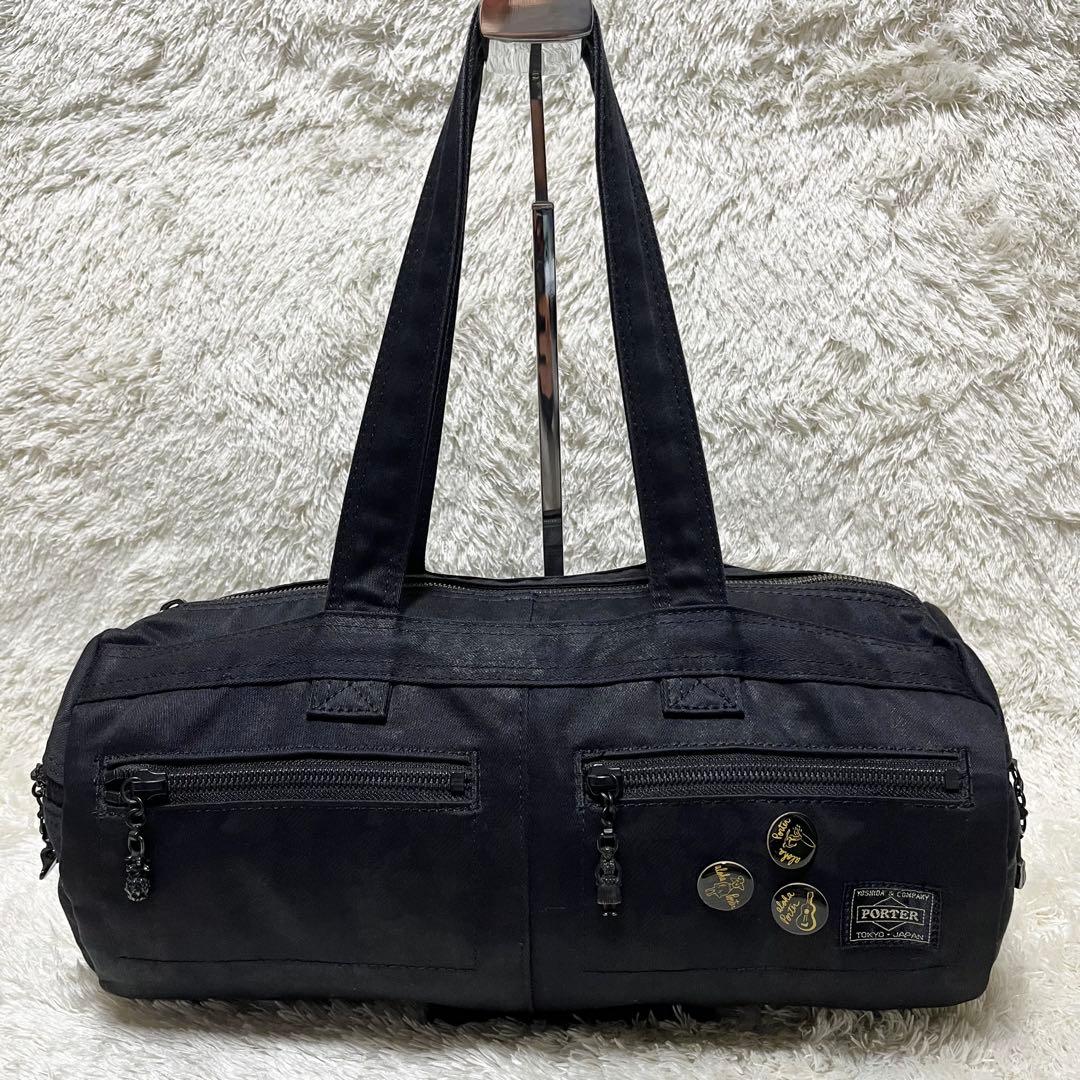 PORTER ポーター　ドラムバッグ　ミニボストン　アロハ　ブラック