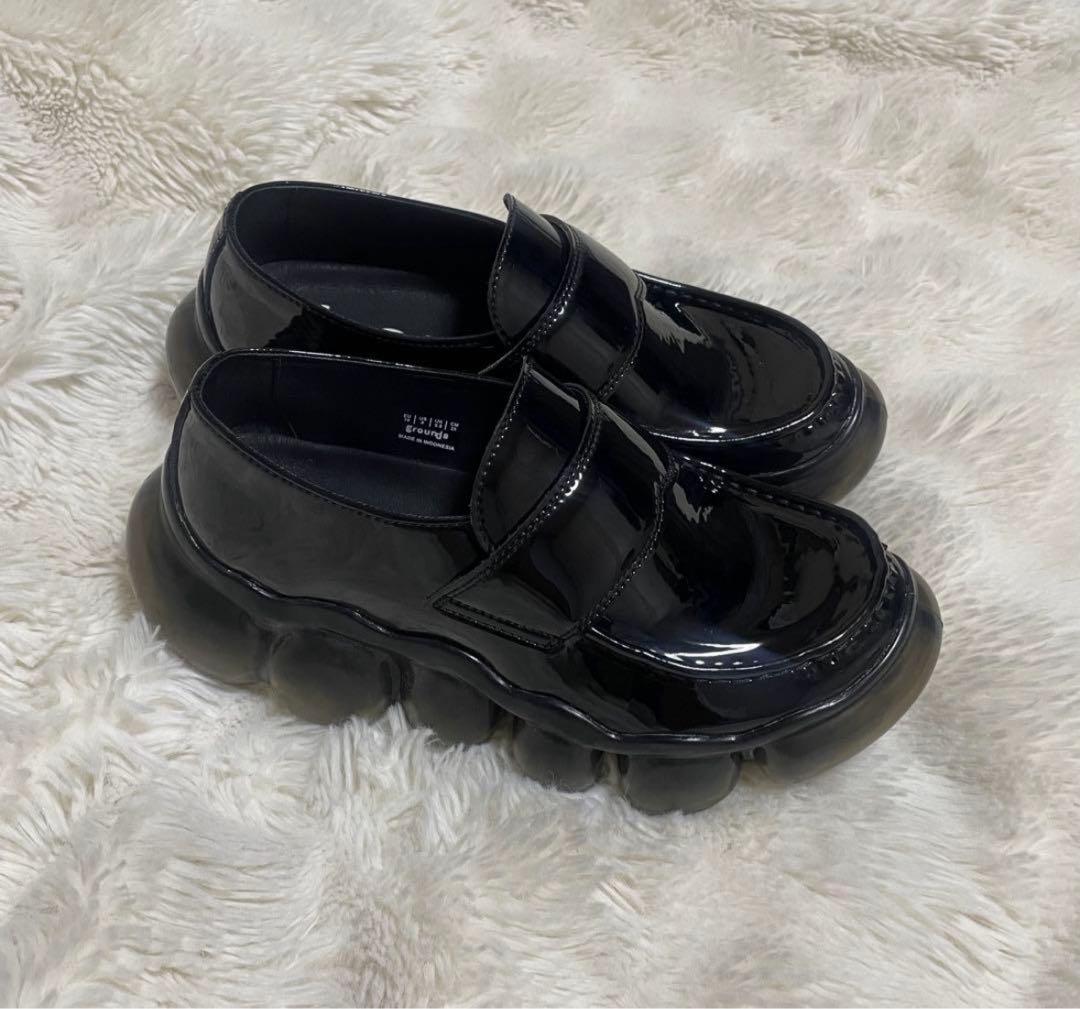 靴 grounds JEWELRY LOAFER BLACK