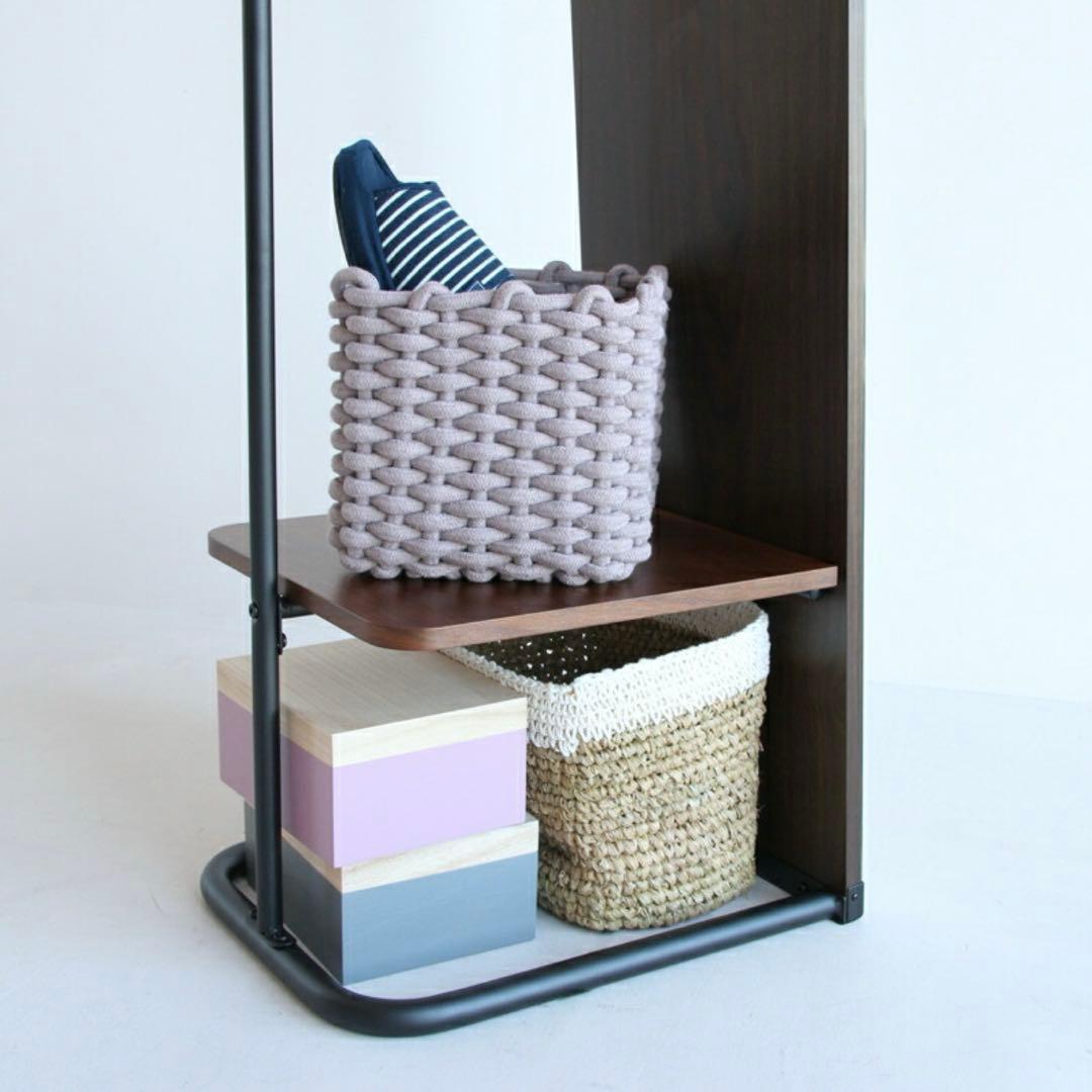 ミラー付き　ハンガーラック　姿見　ラック　スタンドミラー