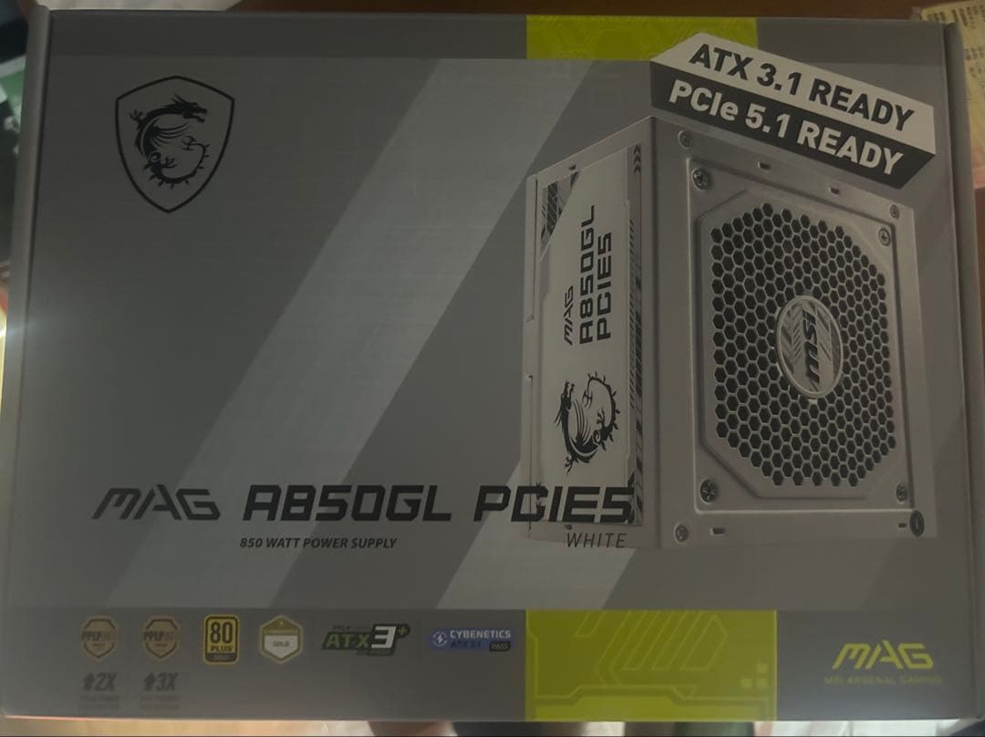 【ほぼ新品】MSI MAG A850GL PCIE5 WHITE 850W電源