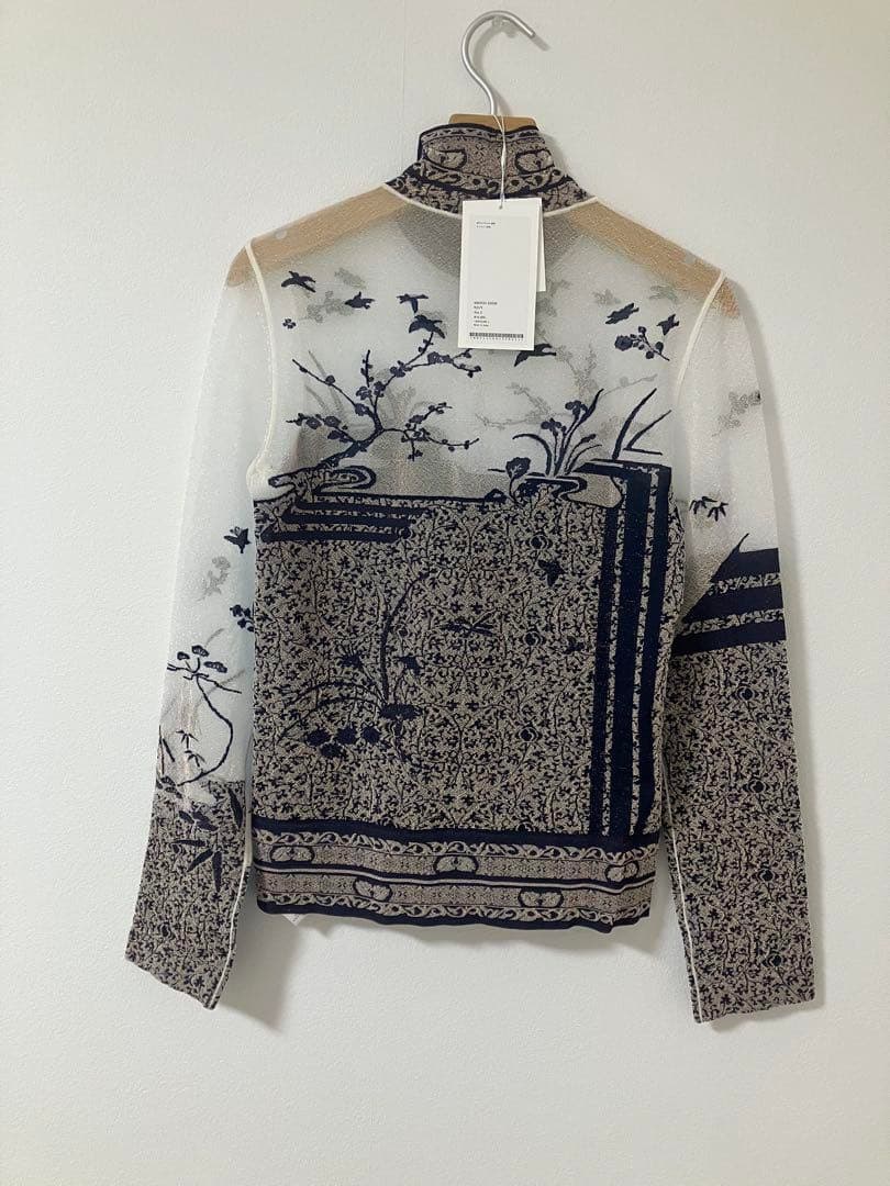 トップス Mame Kurogouchi SheerKnittedHighNeckTop