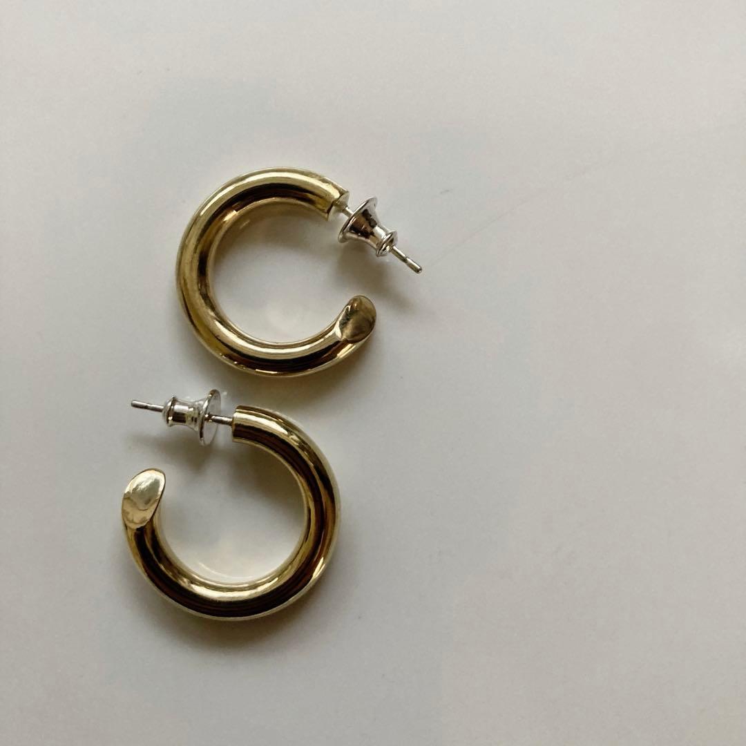 ゴールドカラー シルバー925 701サイズ4×23mm 真鍮　フープピアス