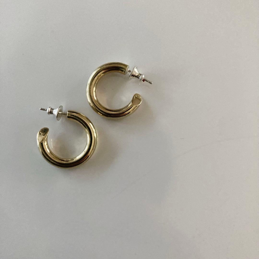 ゴールドカラー シルバー925 701サイズ4×23mm 真鍮　フープピアス