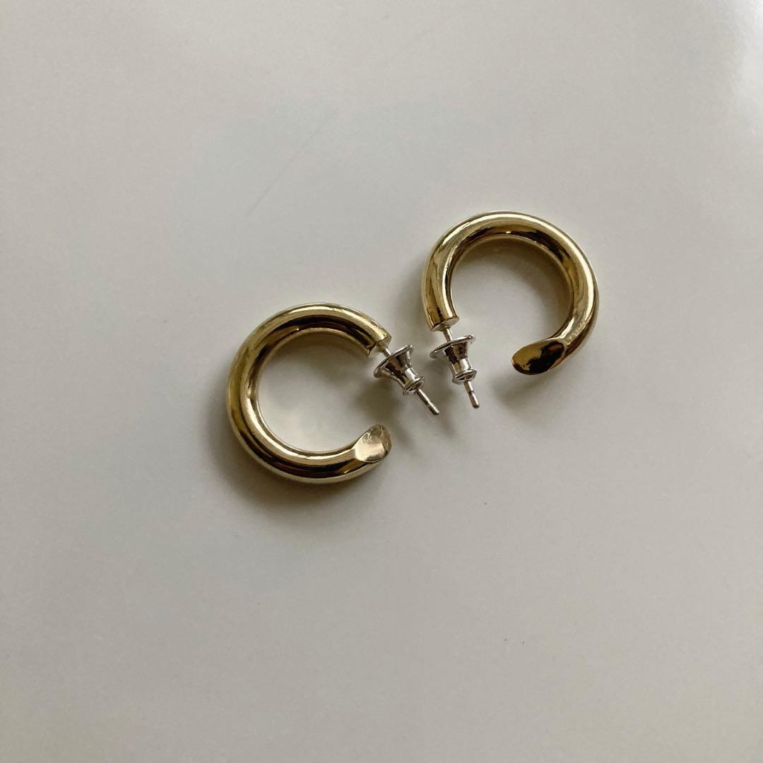 ゴールドカラー シルバー925 701サイズ4×23mm 真鍮　フープピアス