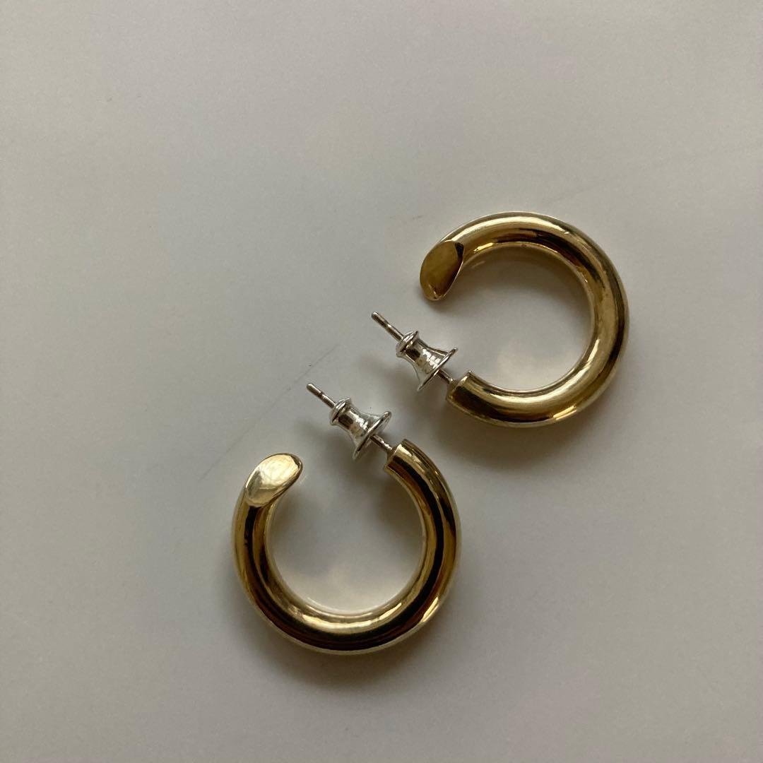 ゴールドカラー シルバー925 701サイズ4×23mm 真鍮　フープピアス