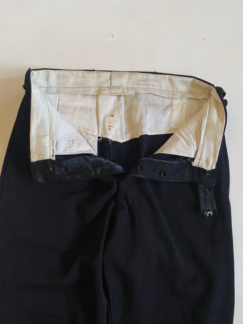 パンツ 50s- black wide wool slacks