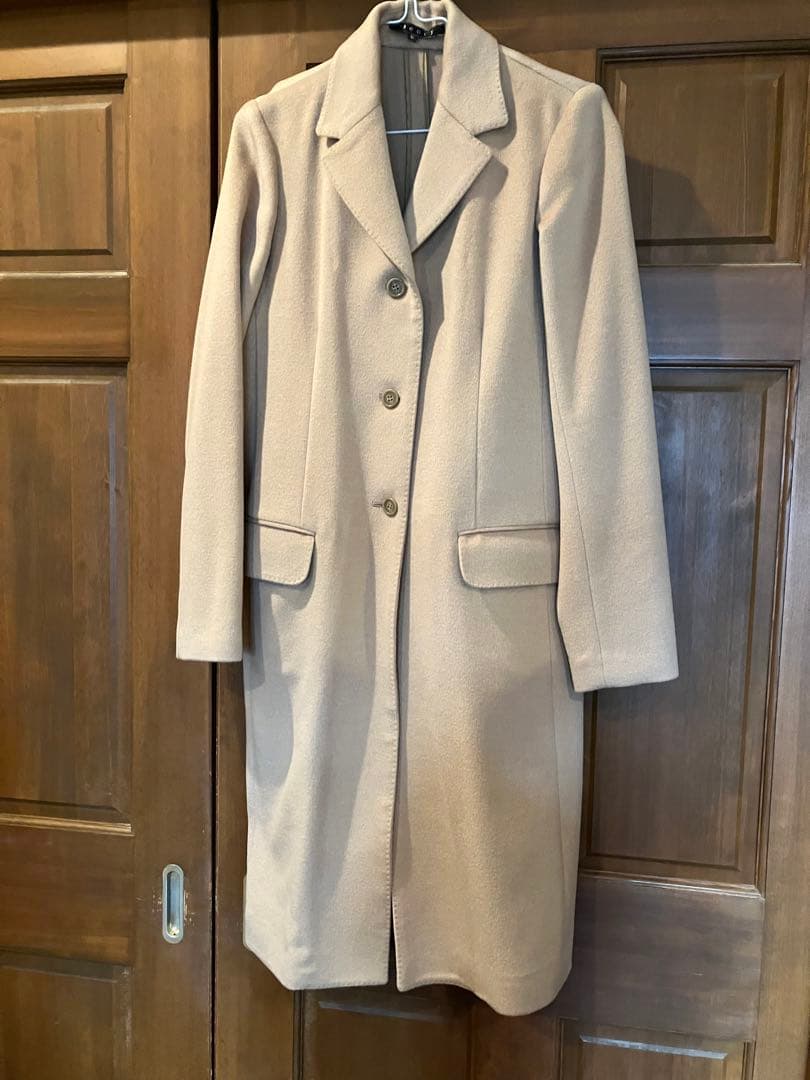 希少　セオリー　ウールとカシミヤ混ノースリーブワンピースとコートアンサンブル