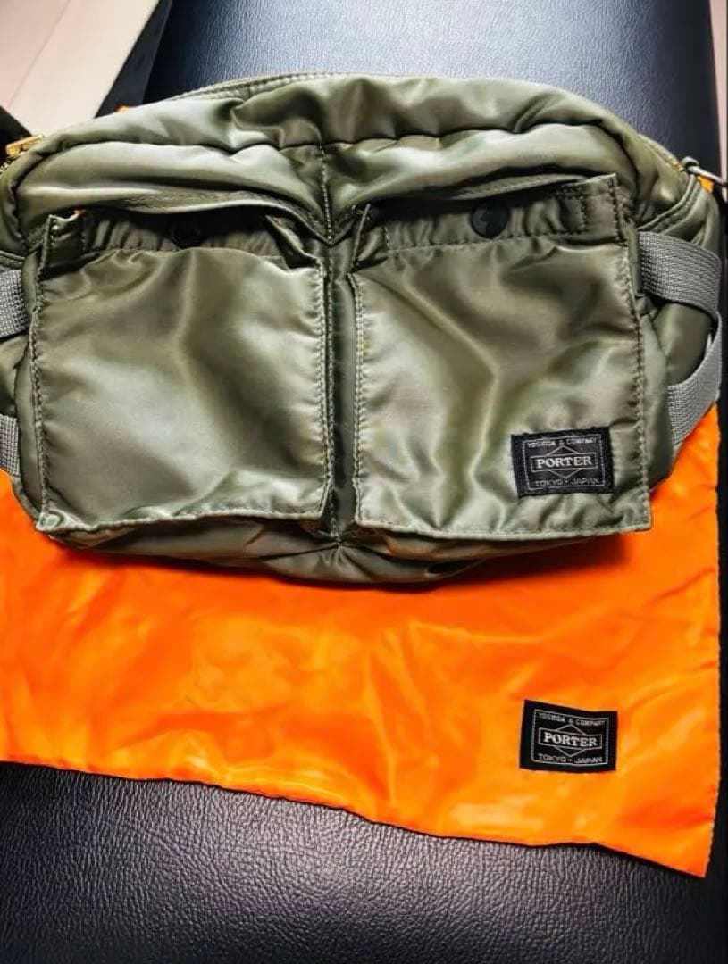 美品 porter タンカー セージ ウエストバッグ 最終モデル ポーター