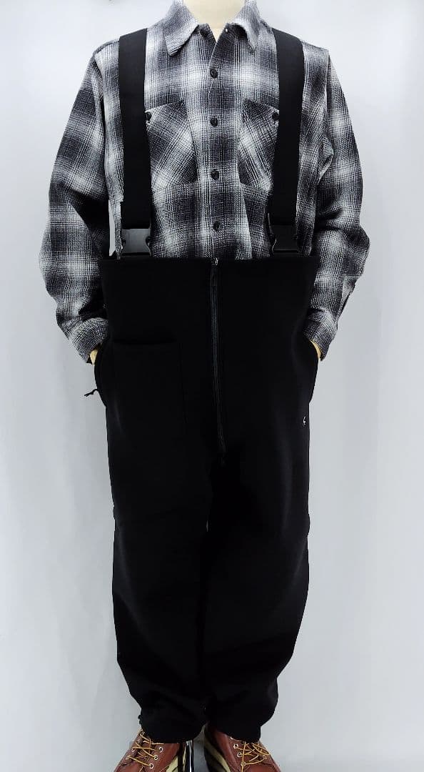 パンツ BONDING KNIT OVERALL(BLK)L