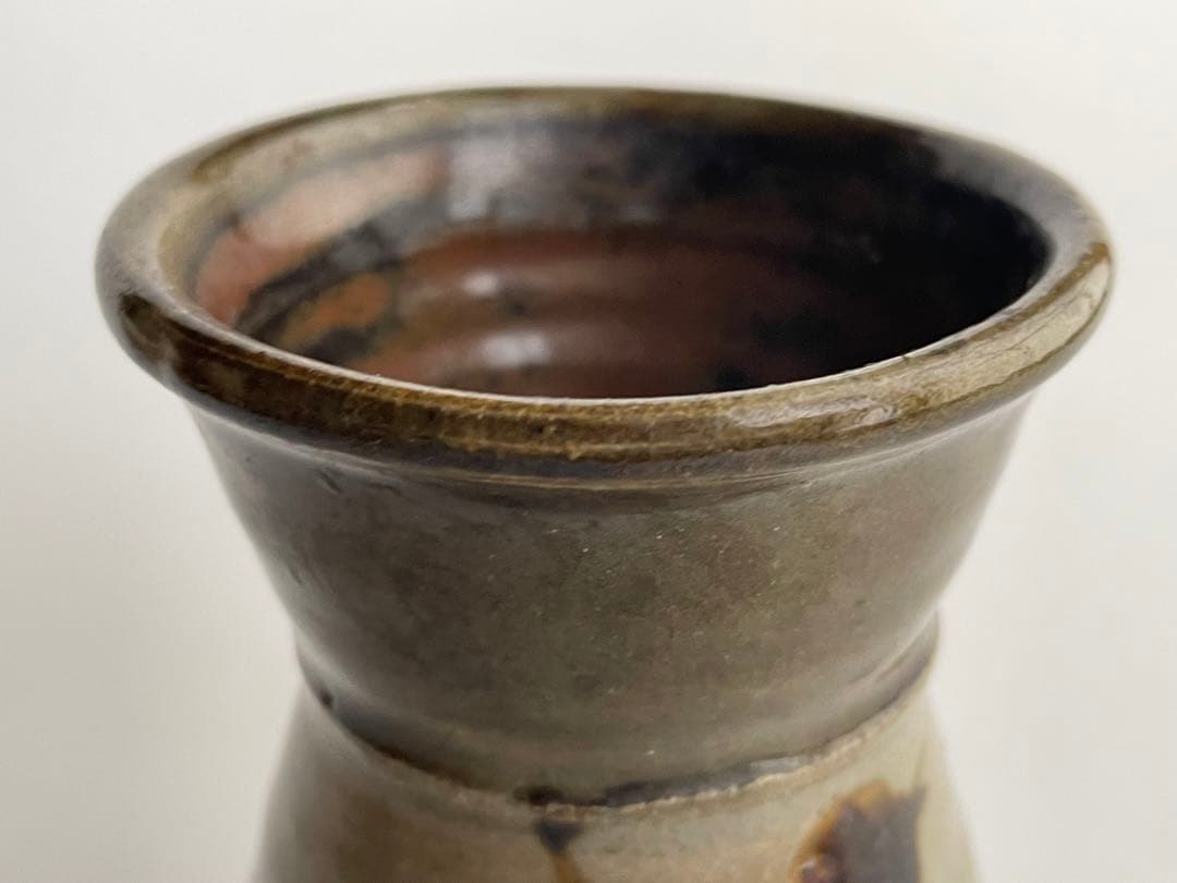 陶芸家　濱田庄司　浜田庄司　？　鉄絵花入　花生　花瓶　箱なし　民藝　益子