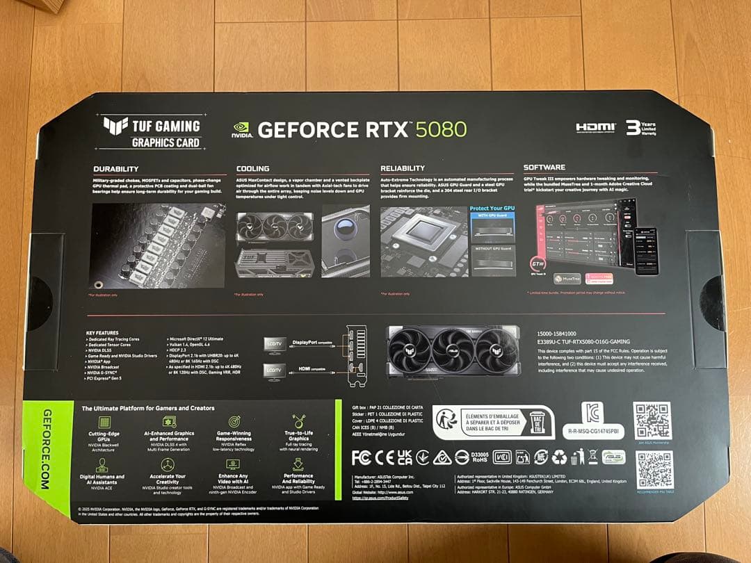 グラフィックボード・グラボ・ビデオカード ASUS TUF GAMING GEFORCE RTX 5080 OC 16GB