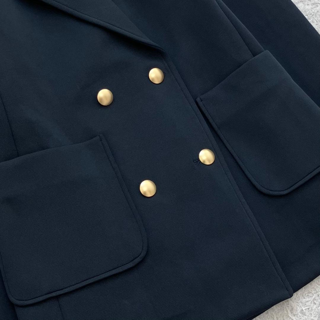 未使用級✨quaranciel ジャージーテーラードダブルジャケット 金ボタン