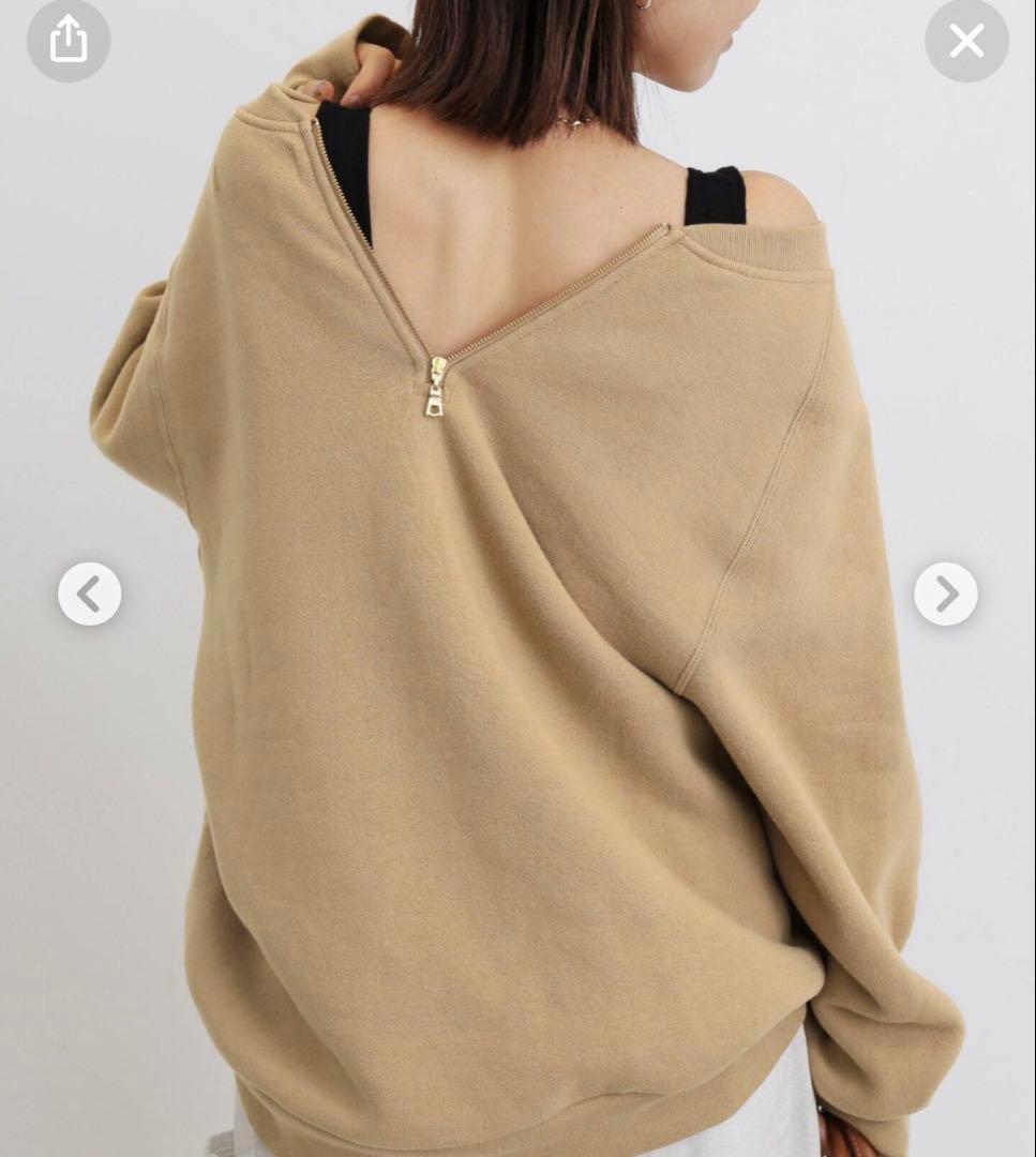 L'Appartement AMRCN クルーネックスウェット ベージュ