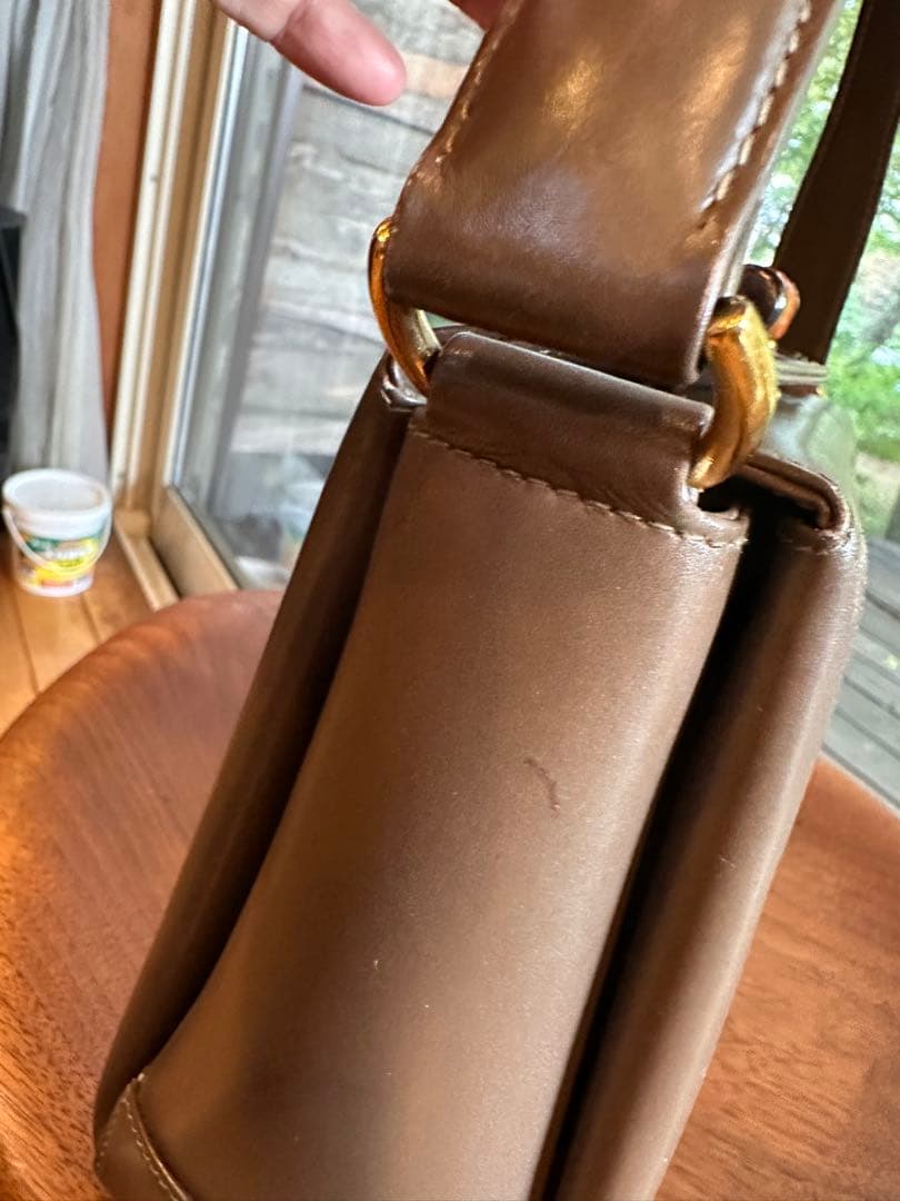 GUCCI グッチ ヴィンテージ バンブー ターンロックバッグ マロンブラウン