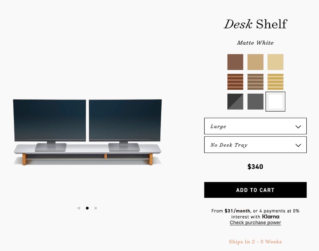 GROVEMADE デスクシェルフ　Lサイズ ホワイト