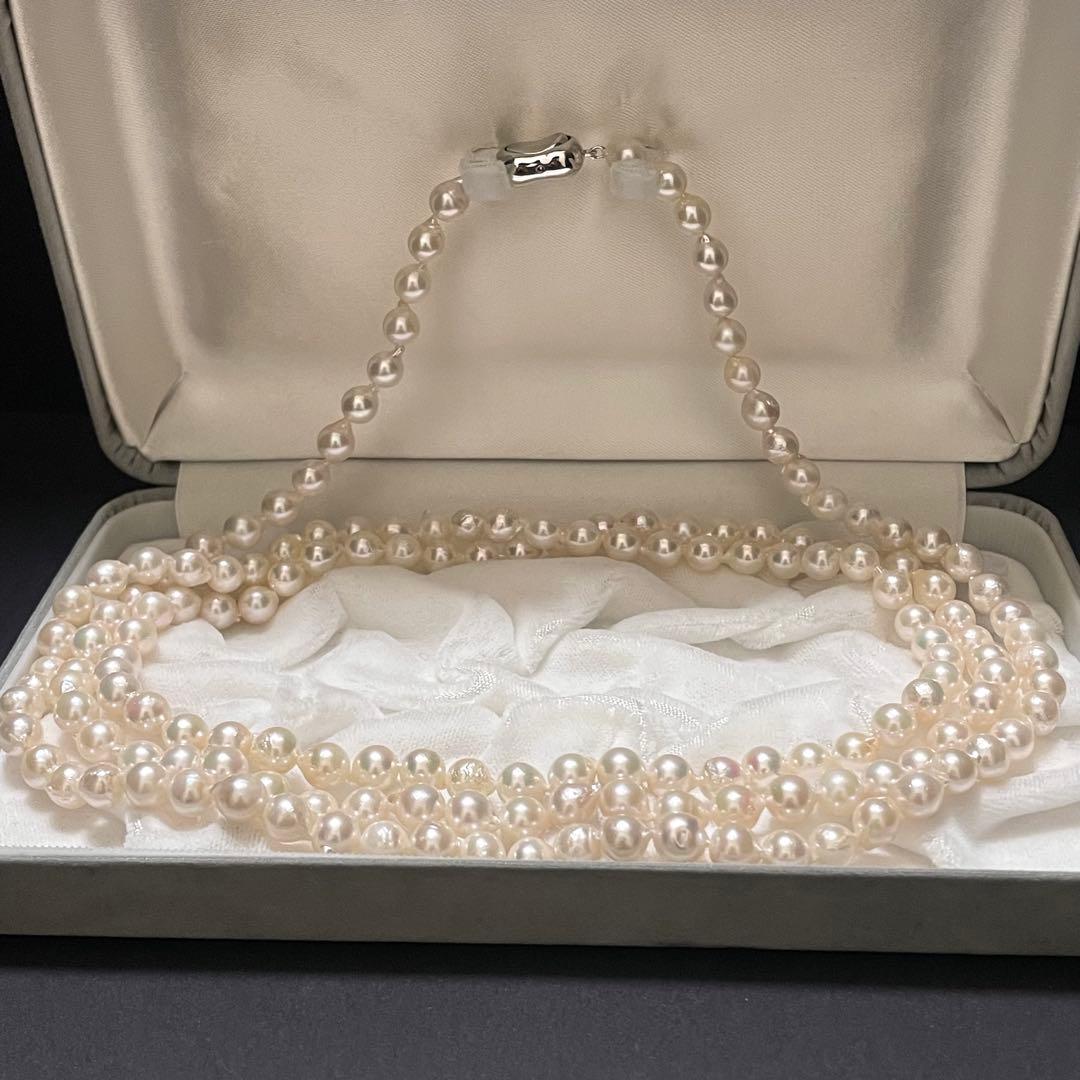 【超ロング✨あこや本真珠】ネックレス 6.5-7.0 パール 3連/2連 パール