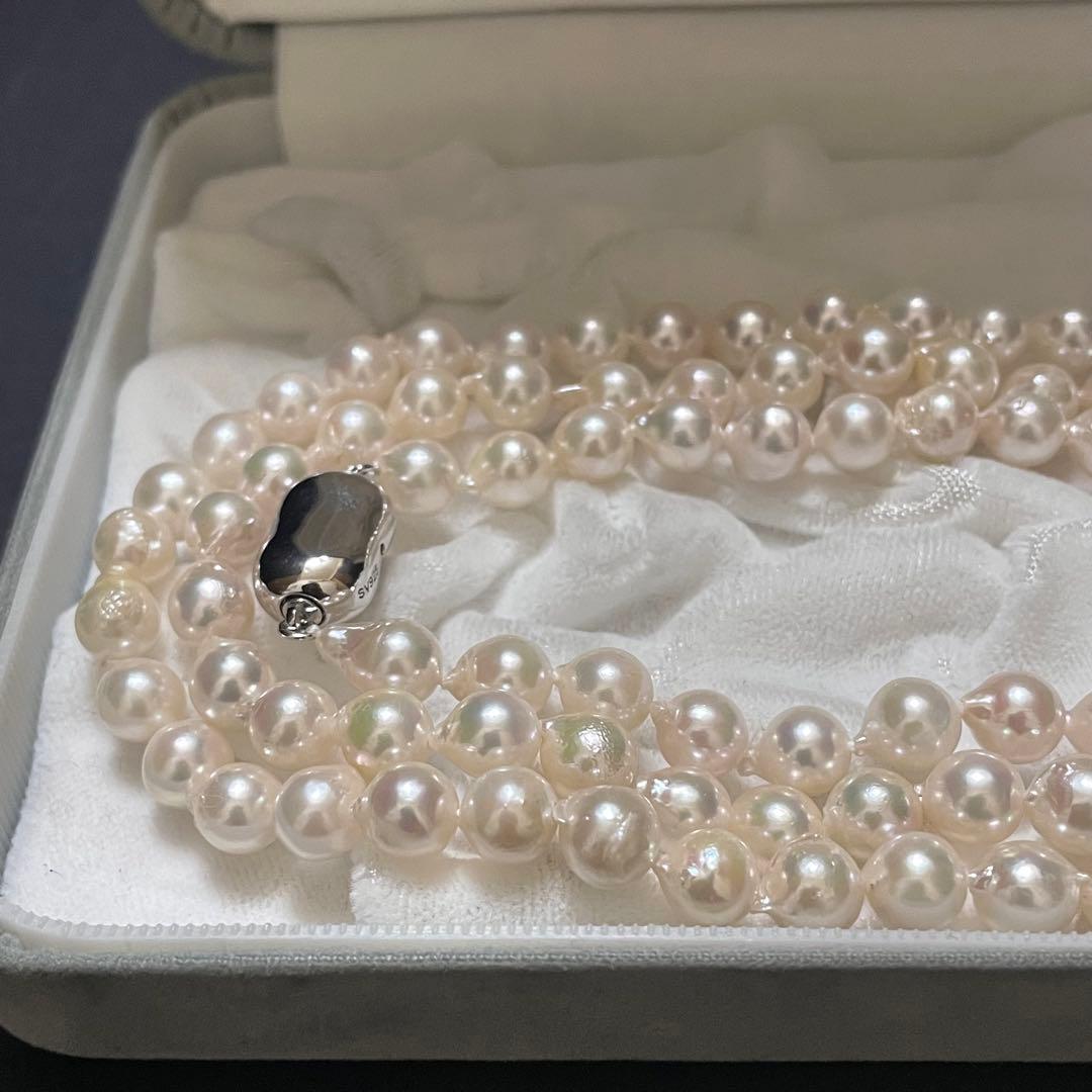 【超ロング✨あこや本真珠】ネックレス 6.5-7.0 パール 3連/2連 パール