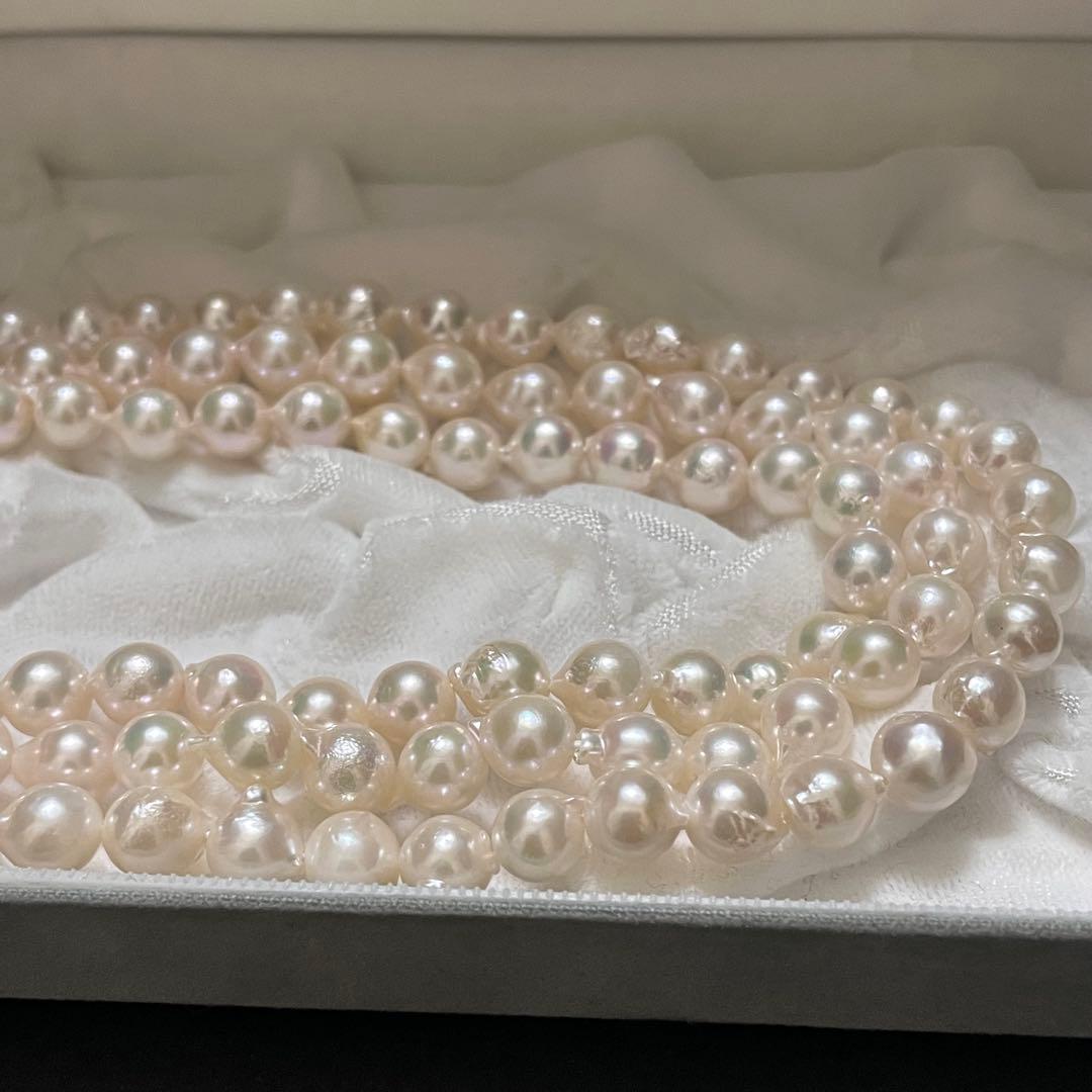 【超ロング✨あこや本真珠】ネックレス 6.5-7.0 パール 3連/2連 パール