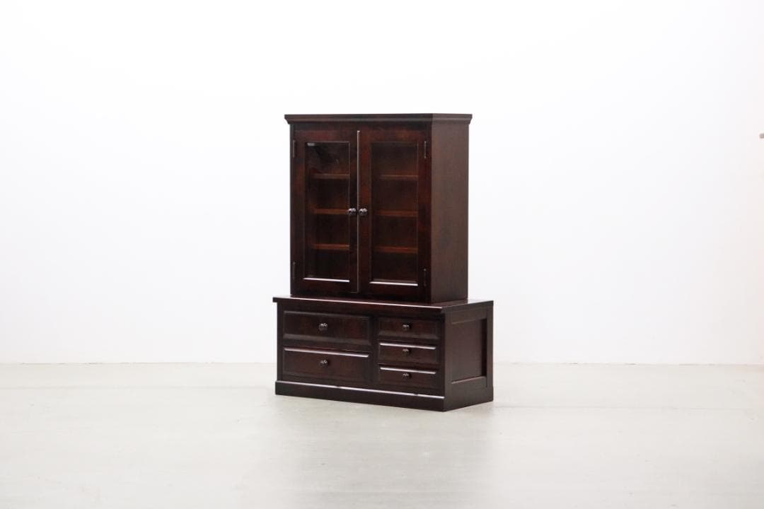 北海道民芸家具 樺材 重ね キャビネット 飾り棚 食器棚 本棚 引き出し ラック