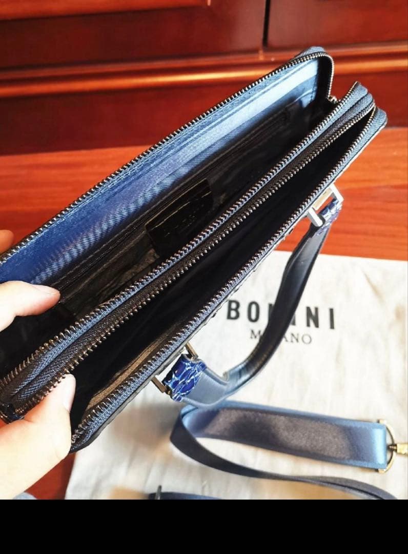 新品未使用★BOLINIトートバッグ★牛革★クロコダイル