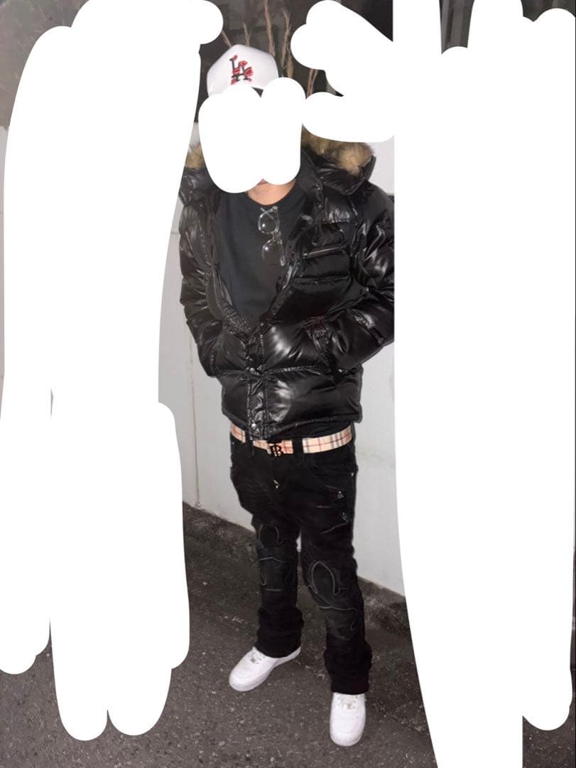 Y2K 00's平成 archive ファー付きダウンジャケット 光沢 ギャル男