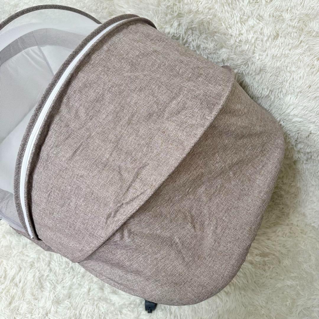 ✨美品✨ 簡易ベビーベッド 移動式 折りたたみ 蚊帳 荷物入れ 収納バッグ