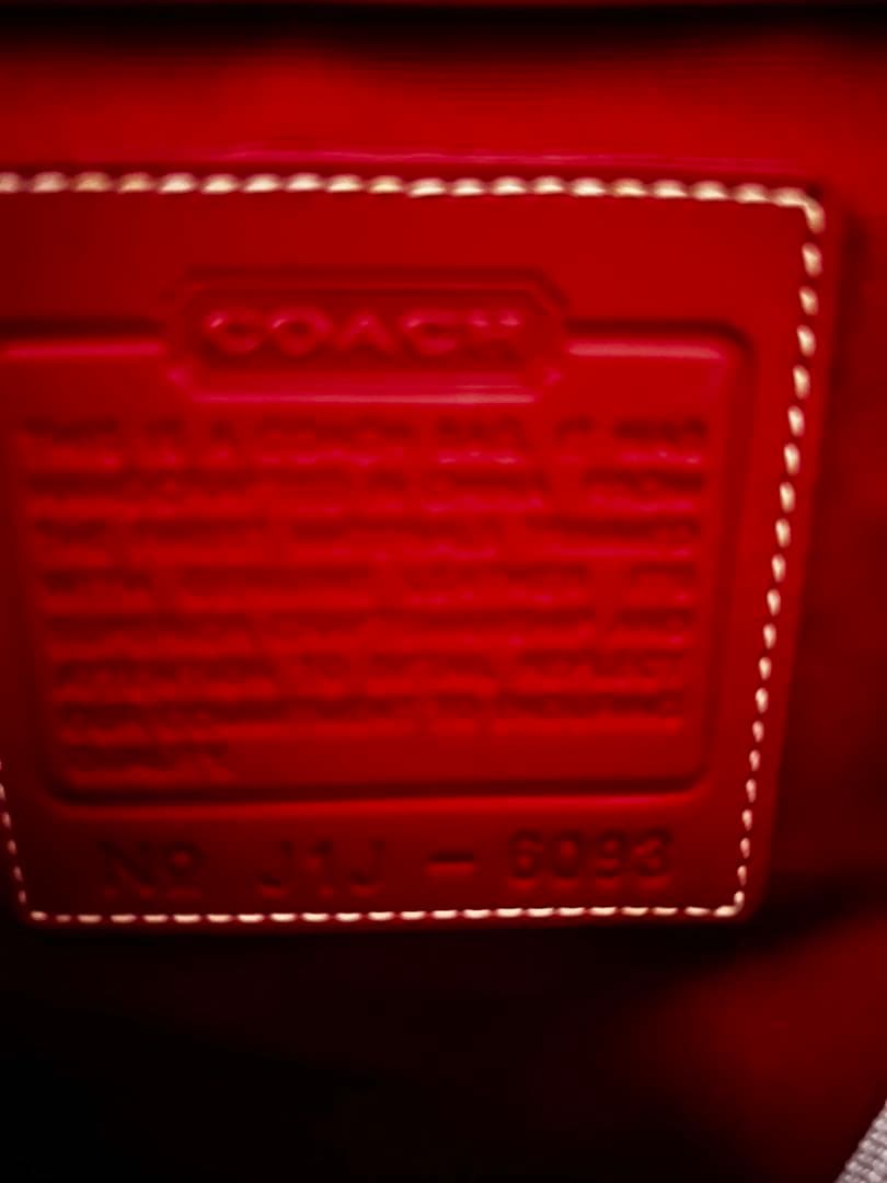 ✨良品✨ コーチ トートバッグ シグネチャー 型押し レッド 赤色 商品6093