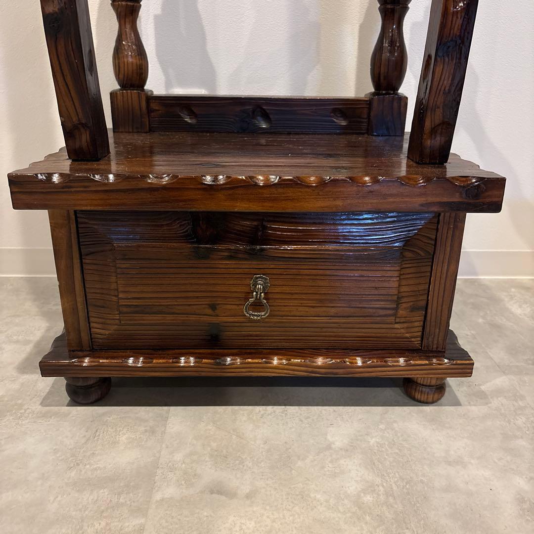 収納付きコートハンガー　バレットスタンド　木製　店舗什器