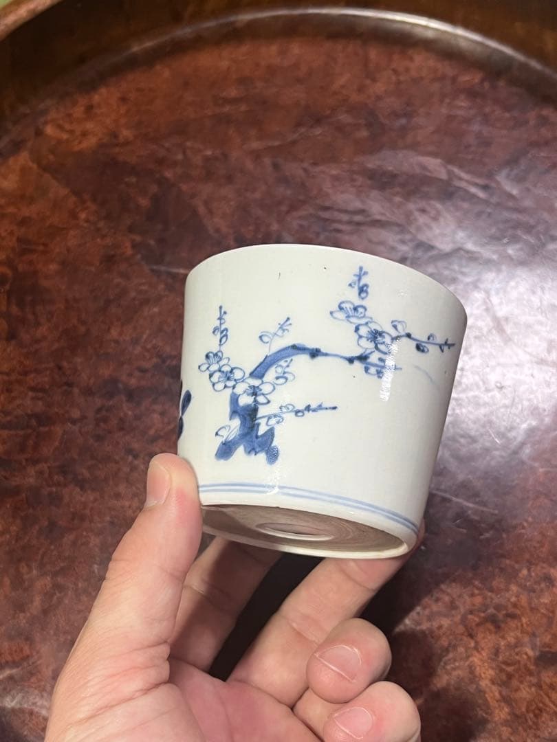 古伊万里　蕎麦猪口　あじさい　鶯　ウグイス　梅　紫陽花　民芸　民藝　青山二郎