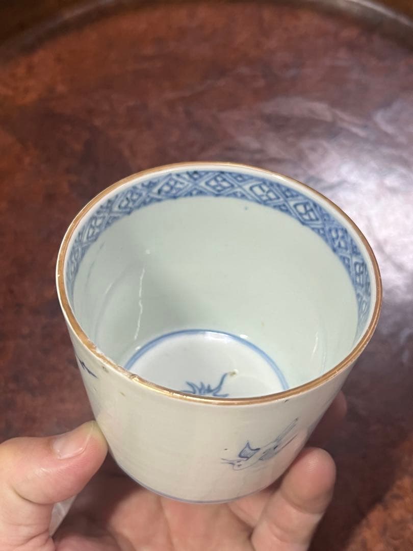 古伊万里　蕎麦猪口　あじさい　鶯　ウグイス　梅　紫陽花　民芸　民藝　青山二郎