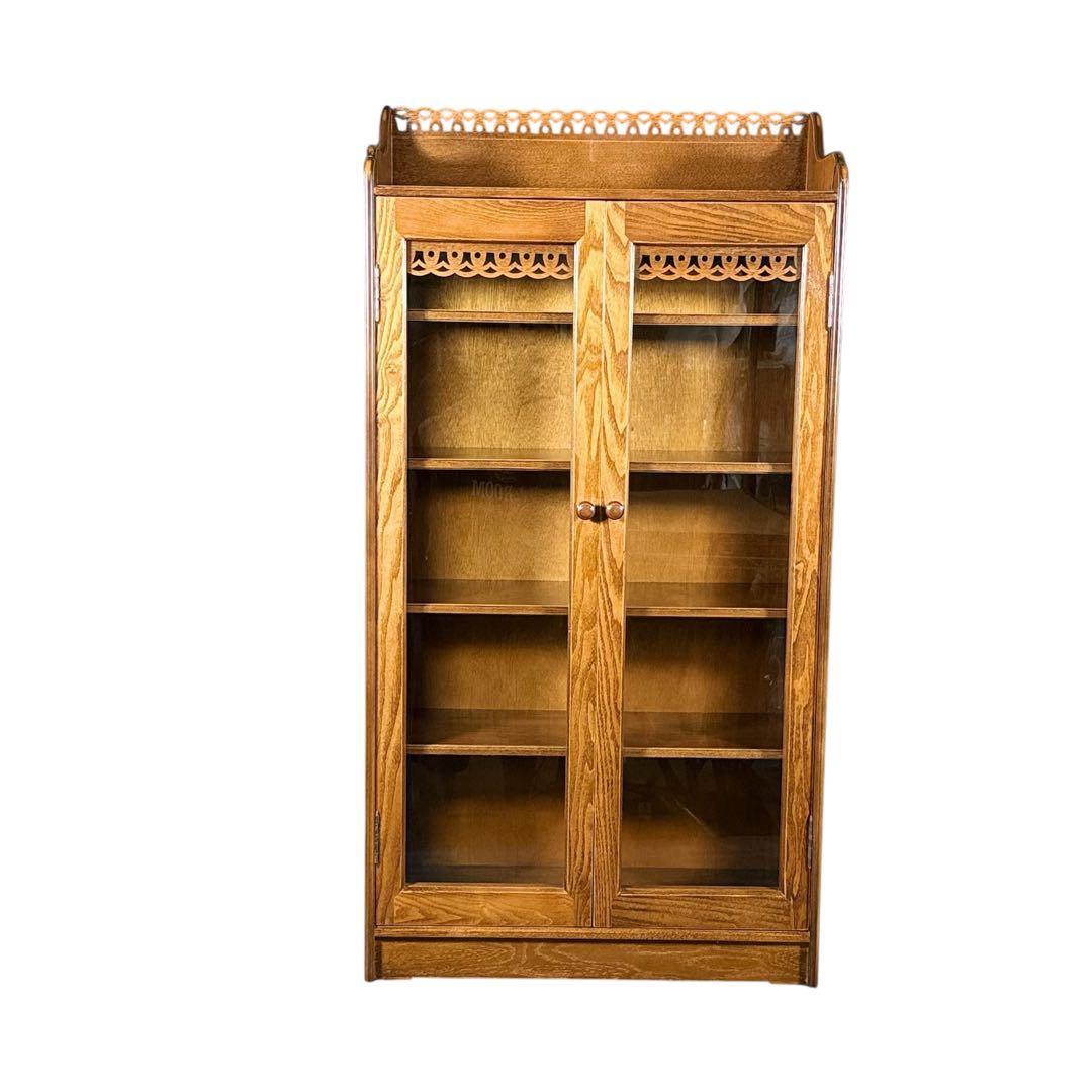 HR797 パリの雑貨屋 キャビネット　日本製　飾り棚　2枚ガラス扉