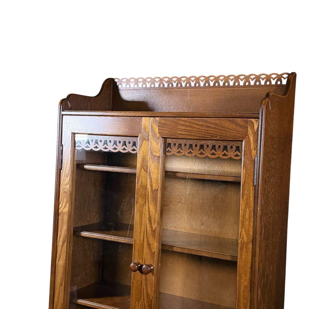 HR797 パリの雑貨屋 キャビネット　日本製　飾り棚　2枚ガラス扉