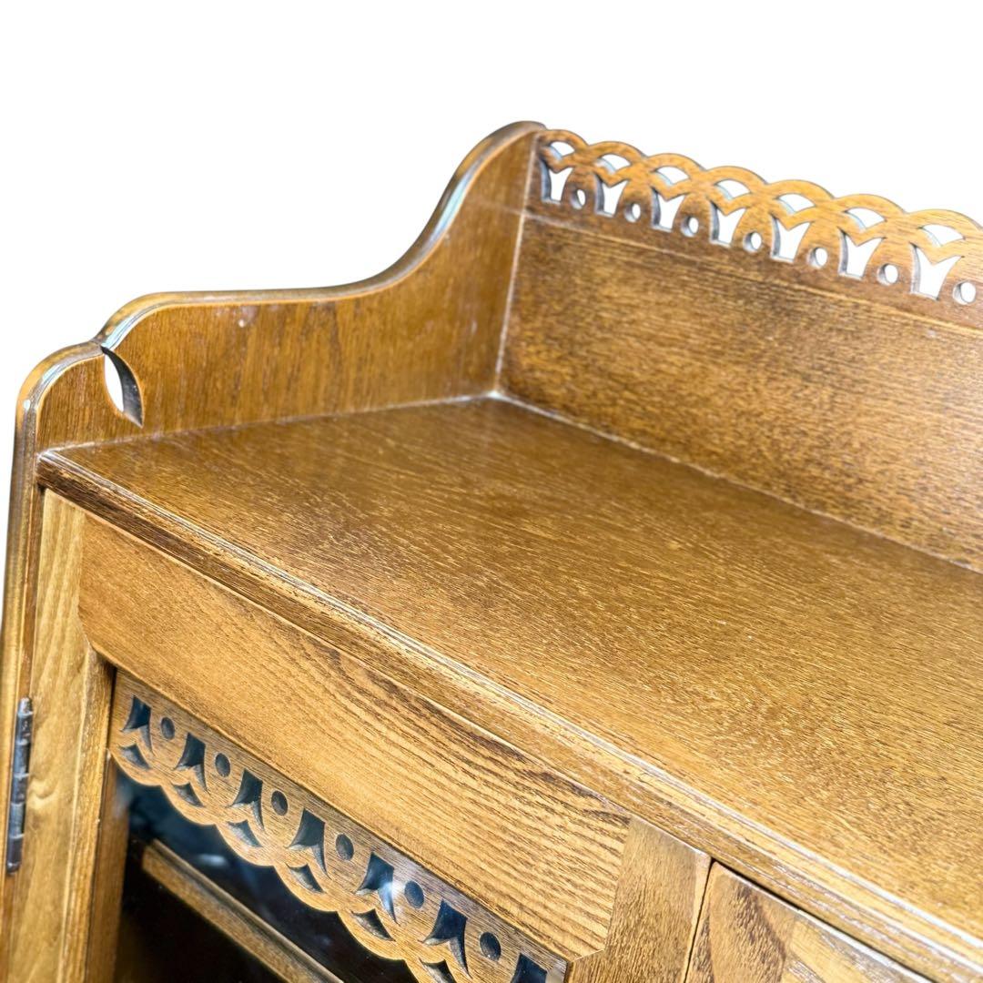 HR797 パリの雑貨屋 キャビネット　日本製　飾り棚　2枚ガラス扉