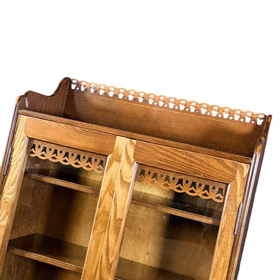 HR797 パリの雑貨屋 キャビネット　日本製　飾り棚　2枚ガラス扉