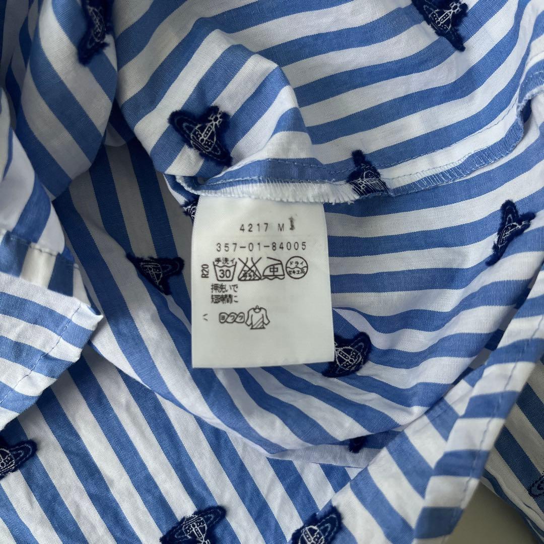 美品♡ヴィヴィアンウエストウッド リボン ブラウス オーヴ 総柄 ストライプ 2