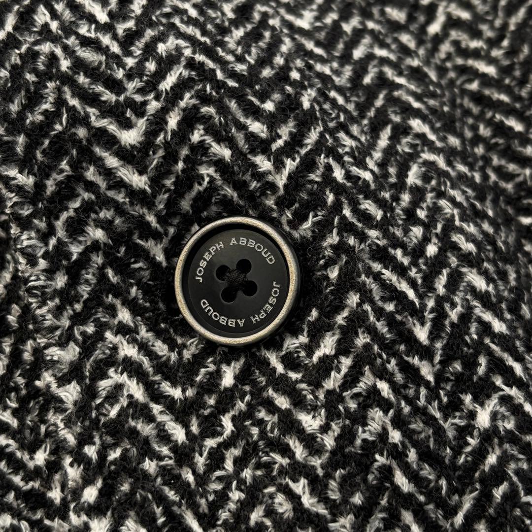 未使用 ジョセフアブード ニット ジャケット ヘリンボーン 黒白 3L