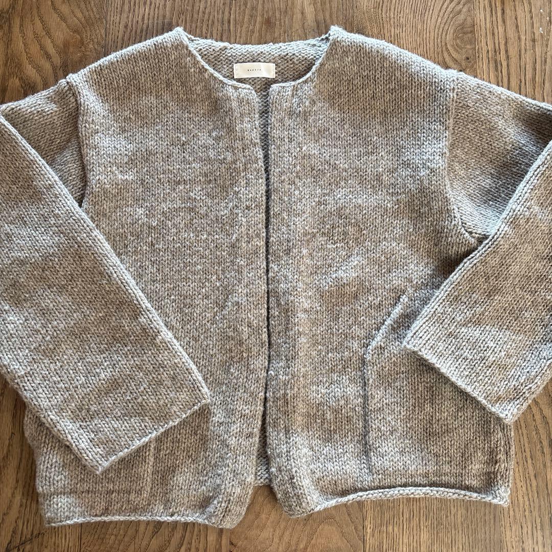 かぐれ ペルークルーネックカーディガン ペルーニット ニットカーディガン