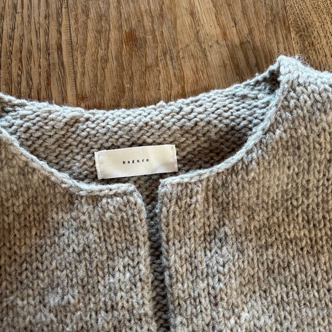 かぐれ ペルークルーネックカーディガン ペルーニット ニットカーディガン