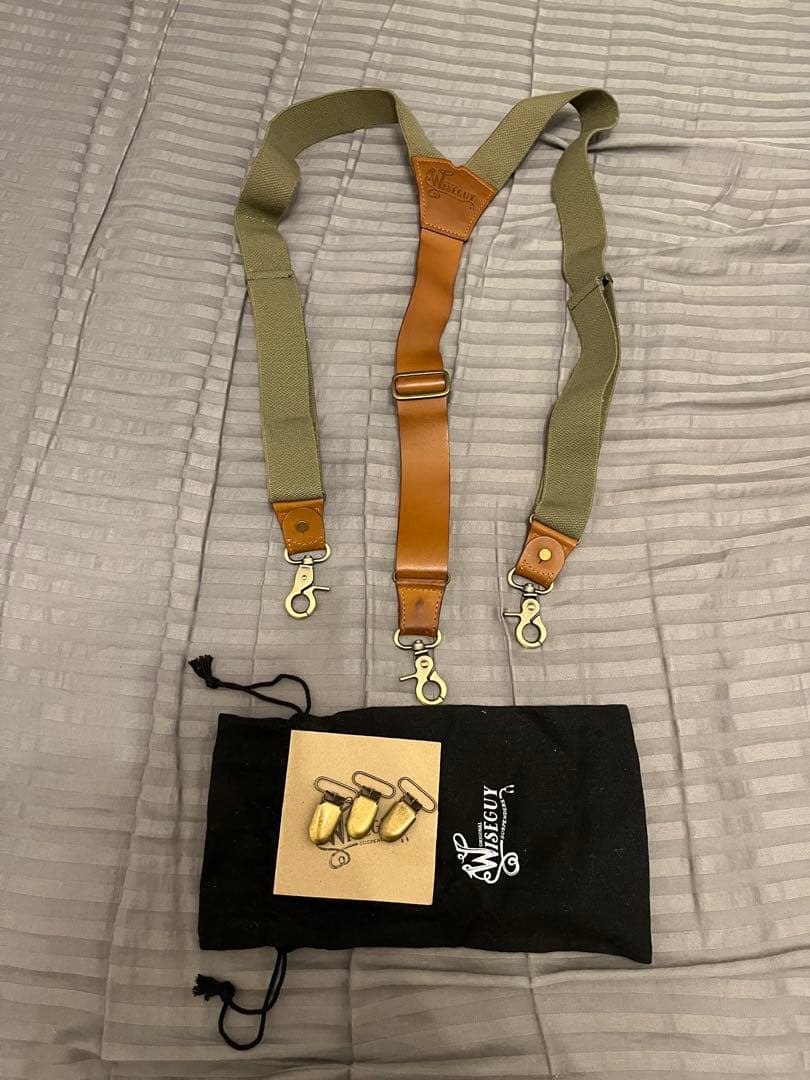 WISEGUY ワイズガイ サスペンダー オリーブグリーン