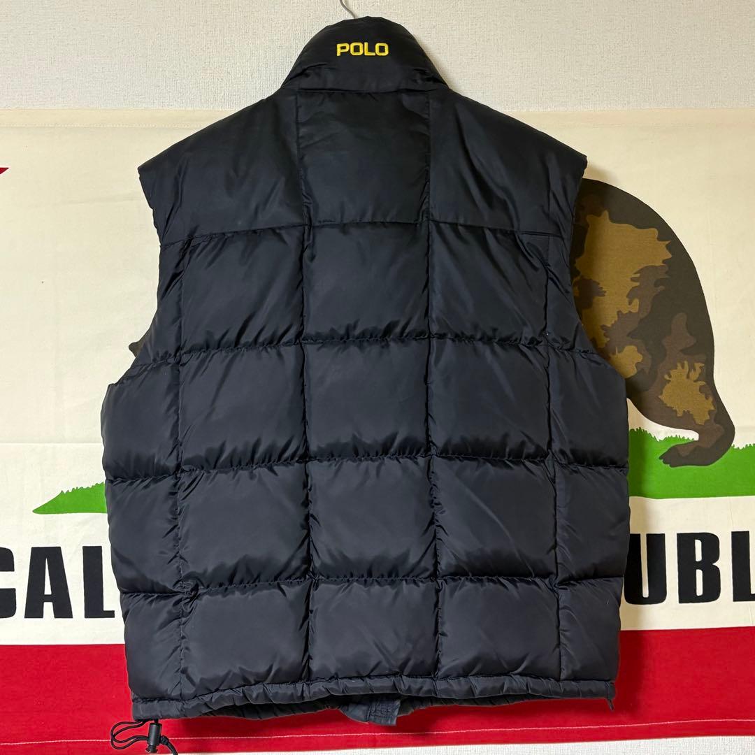 90s POLO SPORTS ダウンベスト ブラック サイズL アメカジ 古着