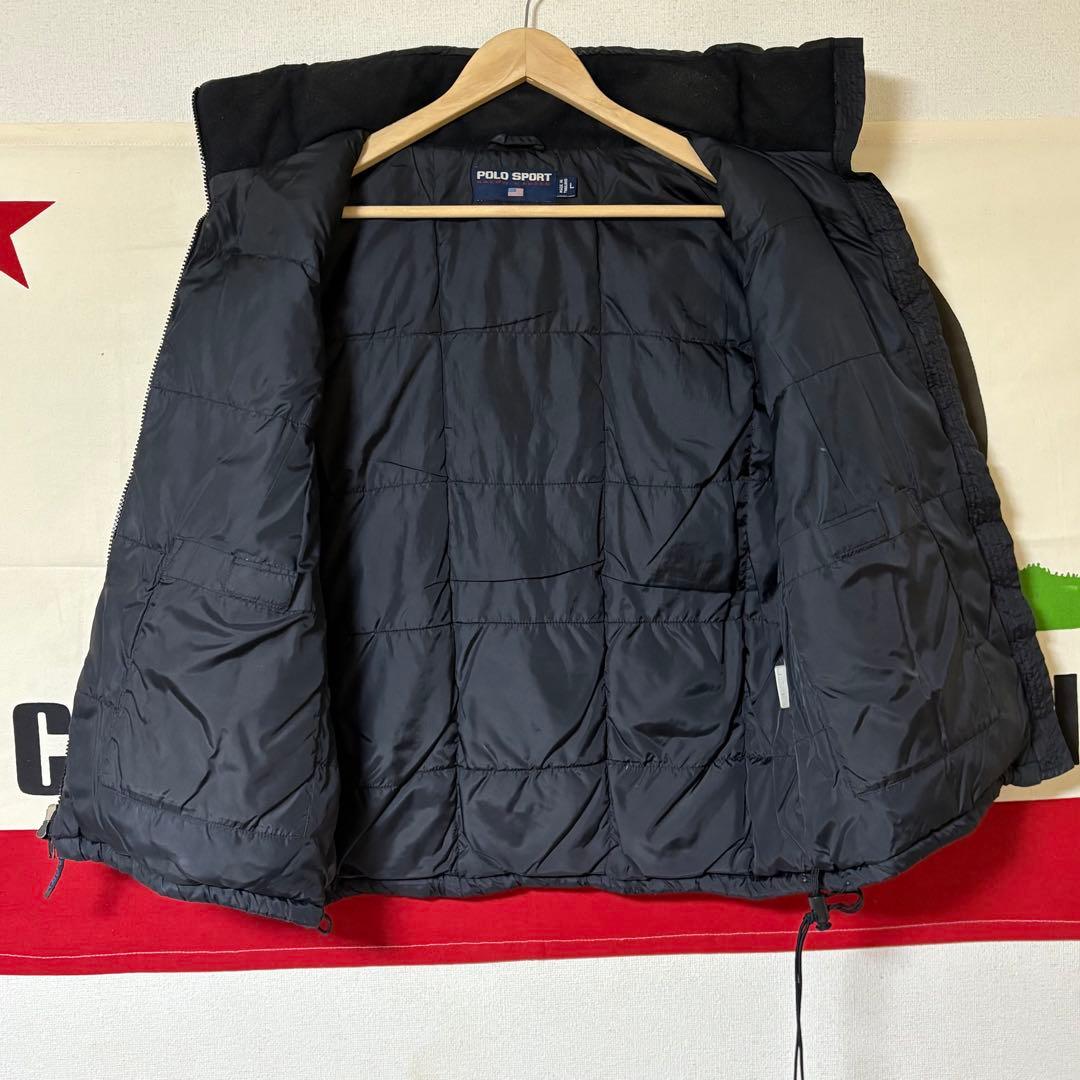 90s POLO SPORTS ダウンベスト ブラック サイズL アメカジ 古着