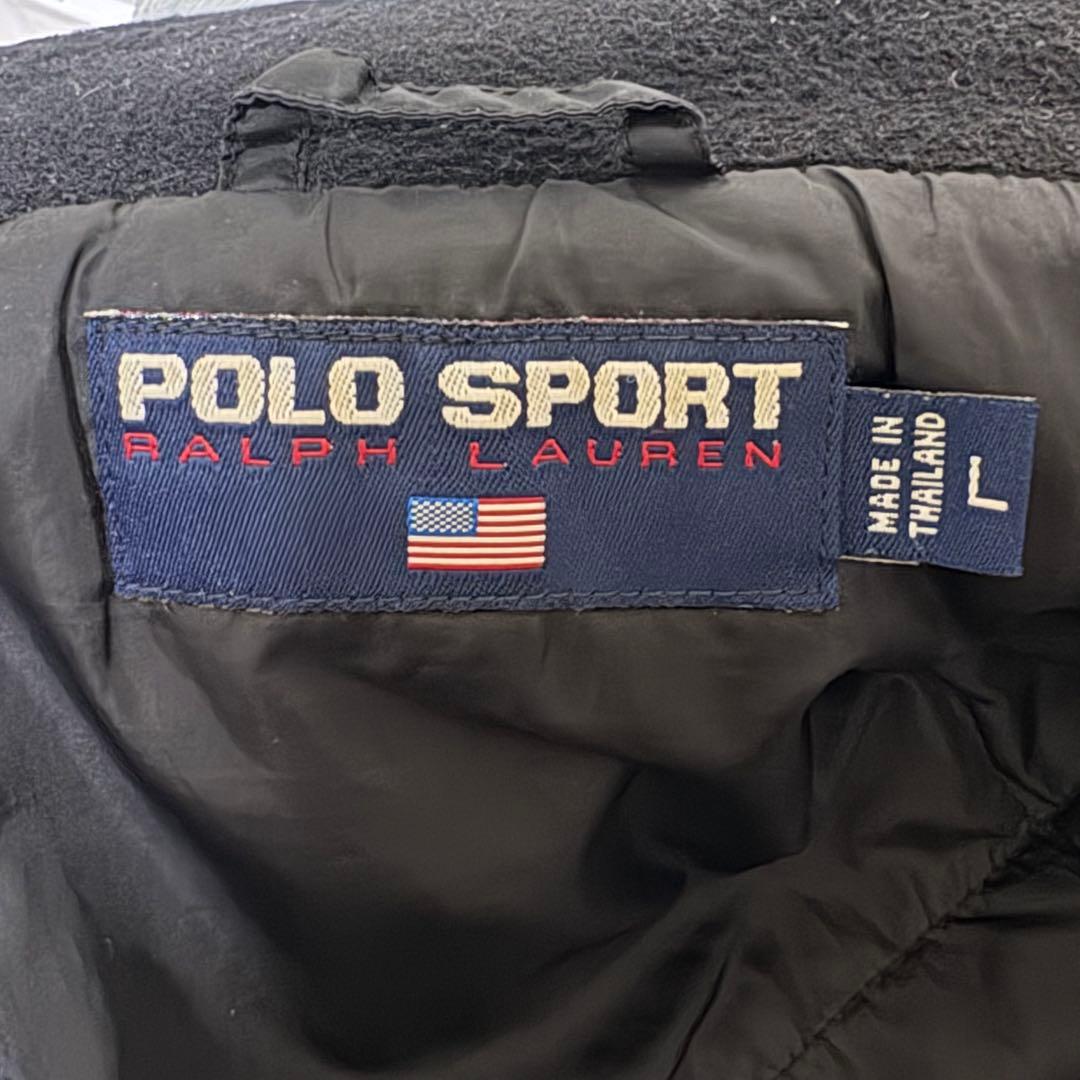 90s POLO SPORTS ダウンベスト ブラック サイズL アメカジ 古着